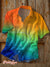 Vintage LGBT Gay Pride Rainbow Print Casual 100% Cotton Shirt Multicolor / S
