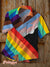 Vintage Rainbow Stripe Art Print Casual 100% Cotton Shirt Multicolor / S