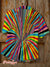 Vintage Rainbow Stripe Art Print Casual 100% Cotton Shirt Multicolor / S