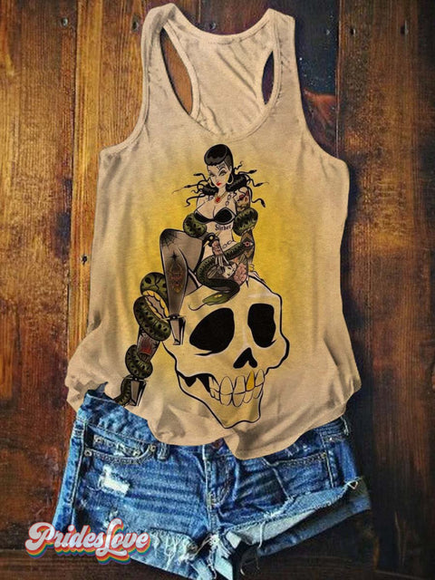Women’s Lgbt Retro Art Sexy Punk Girl Print Tank Top Multicolor / S